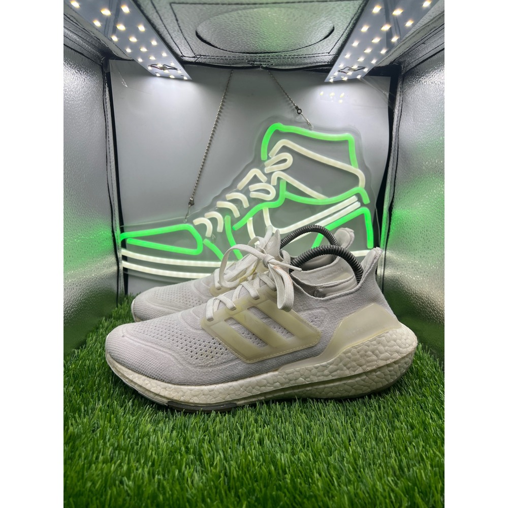 Adidas Ultraboost 21 Womens White Cream Running Shoes FY0403 Size 9